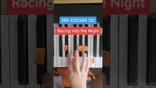 Racing into the Night Easy Piano Tutorial [upl. by Waterman]