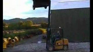 Car falls off fork lift [upl. by Ydne552]