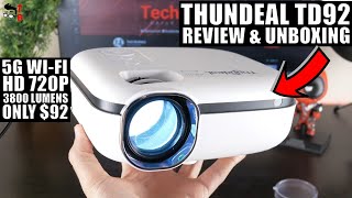 Thundeal TD92 REVIEW 2021 Projector With WiFi Airplay и Miracast [upl. by Ameerak]