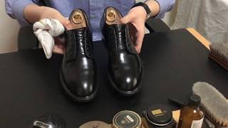 Aldenオールデン 56050 靴磨き Shoe shine amp polish【ASMR】 [upl. by Randene]