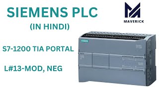 L13MOD NEG BLOCK SIEMENS S71200TIA PORTAL  Complete math block in Hindi [upl. by Taddeusz]