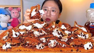 누텔라 생크림 초코칩 크레페🍫 디저트 먹방 Dessert Mukbang [upl. by Prudi138]