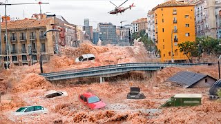 Mass Evacuation in Spain City washed away after severe flooding in Valencia bridge collapsed [upl. by Pinsky]