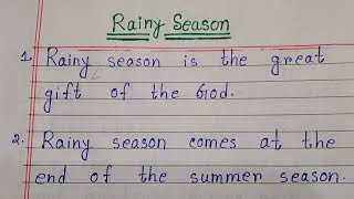 10 Lines On Rainy Season  Rainy Season Essay In English  Handwriting [upl. by Adnilev262]