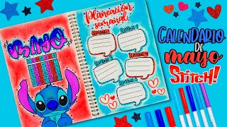 Cómo hacer tu CALENDARIO de MAYO STITCH  BULLET JOURNAL IDEAS [upl. by Yellhsa]