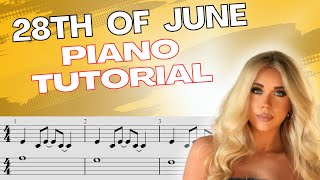 28th Of June Megan Moroney Piano Tutorial [upl. by Refinney]