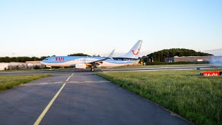 TuiFly Belgium Boeing 737800 landing  Wevelgem International Airport [upl. by Nojid415]