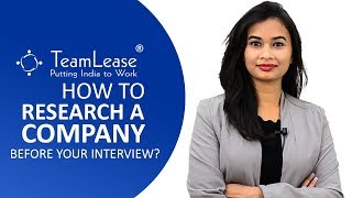 How to research a company before the interview  Interview Tips Teamlease [upl. by Massey]