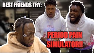 Best Friends Try A Period Cramp Simulator [upl. by Rombert]