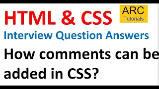 How to add Comments in CSS  HTML CSS Interview Questions  Top HTML CSS Interview Questions Answers [upl. by Lednek239]