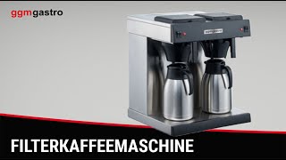 Filterkaffeemaschine  mit 2 Warmhalteplatten  inkl 2 Isolierkannen  FKMV20D  GGM Gastro [upl. by Gaby]