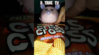 Cute Pink Mouse  Dont Try to Touch his Crisscut Fries Snax trending fun sounds viral shorts [upl. by Nanis]