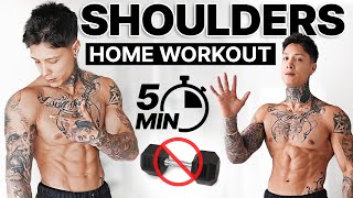 Complete 5 Min Shoulder Workout From Home  No Weights [upl. by Idden]