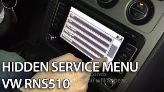 How to access hidden menu in VW RNS 510 Skoda Columbus MFD3 Golf Passat Jetta Scirocco Superb [upl. by Frederich]