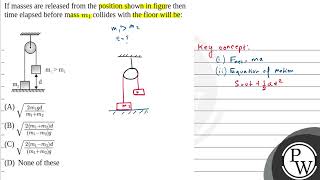 If masses are released from the position shown in figure then time elapsed before mass m1 c [upl. by Hares]