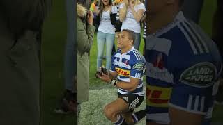 Cheslin Kolbe proposes to Layla springboks [upl. by Langan]