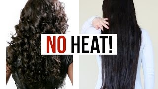 How To Straighten Hair WITHOUT HEAT MY Straight Hair Tutorial [upl. by Maddi]