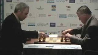 Match Kasparov vs Karpov day 1 20 Valencia 2009 [upl. by Ahsinauj]