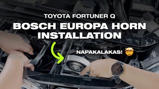 BOSCH EUROPA HORN INSTALLATION ON TOYOTA FORTUNER Q 28 [upl. by Akihsal768]