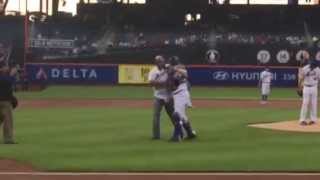 Bill Goldberg throws the first pitch at the Mets game on 519 [upl. by Heyde]