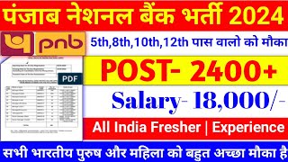 Panjab National Bank New Job 2024  PNB Bank Recruitment 2024  Bank Job 2024  No Exam No Fee [upl. by Aylatan]