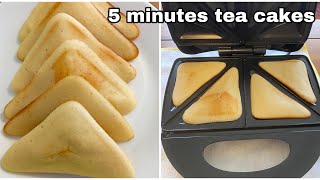 5 minutes tea cake in sandwich maker How to make vanilla sponge cake without Oven [upl. by Kizzie221]