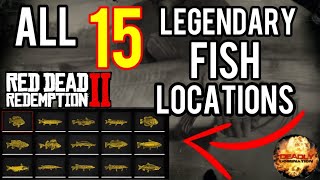 ALL 15 LEGENDARY FISH LOCATIONS  RED DEAD REDEMPTION 2 [upl. by Annissa]