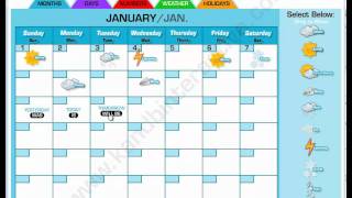 Monthly Calendar Design Interactive Software [upl. by Ardnad286]