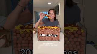 Eating 200 Hot dogs In 2 hours Challenge shorts [upl. by Feetal]