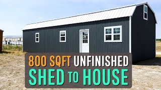 tour of our UNFINISHED Woodtex SHED TO HOUSE conversion [upl. by Batholomew]