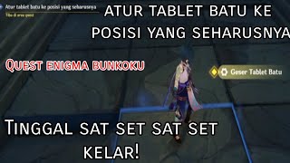 Puzzle Posisi 8 tablet Batu  Enigma Bunkoku Enkanomiya Event World Quest [upl. by Hnahk]