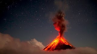 Volcan de Fuego erupting at night in 4K [upl. by Karen827]