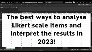 The best way to analyze LIKERT SCALE and INTERPRET the results [upl. by Lilllie]