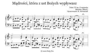 Mądrości która z ust Bożych wypływasz  nuty i tekst pdf na organy lub pianino  wwwNutyPro [upl. by Eerb]