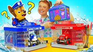 Die Schatztruhe der Meerjungfrau Spielzeug Video mit der Paw Patrol Waschanlage [upl. by Nnair]