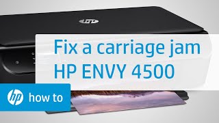 Fixing a Carriage Jam  HP Envy 4500 eAllinOne Printer  HP Printers  HP Support [upl. by Ahgem]