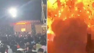 Over 150 injured 8 critical in fireworks accident during temple festival in Kerala [upl. by Rhetta338]