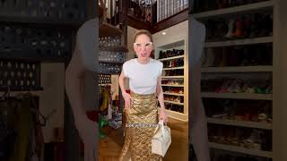 How To Style A Gold Skirt  GRWM  Carla Rockmore fashion gold [upl. by Enilecram]