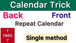 Calendar trick backward repeat calendarforward calendar easy trickin telugu [upl. by Leuas]