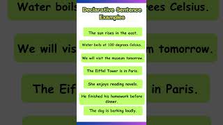 Declarative Sentence Best Examples declaration englishlearning englishspeaking englishgrammar [upl. by Eipper]