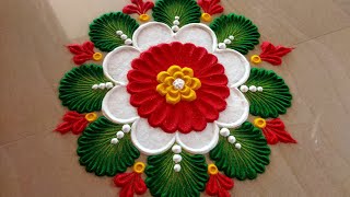 Simple rangoli designDiwali rangoli design Navaratri rangoli Rangoli designs [upl. by Eladroc229]