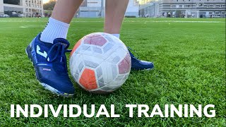 INDIVIDUAL TRAINING SESSION FOR FOOTBALLERS  DRIBBLING AND FINISHING DRILLS [upl. by Hodgkinson]