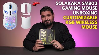 SOLAKAKA SM802 Gaming Mouse Unboxing Customizable RGB Wireless Mouse [upl. by Jemena489]