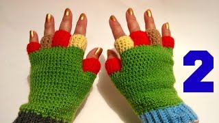 GUANTE TEJIDO CROCHET PARTE 2 HOW TO KNIT HALFFINGER GLOVES [upl. by Chimene733]