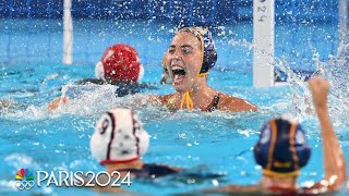 Spain turns on the jets against Team USA in womens water polo win  Paris Olympics  NBC Sports [upl. by Htebyram94]