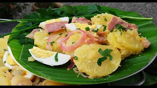 SALADE DE POMMES DE TERRE AU JAMBON 🌴 ILE DE LA REUNION [upl. by Wadesworth]