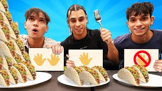 NO HANDS vs ONE HAND vs TWO HANDS FOOD CHALLENGE [upl. by Crin]