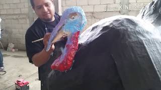 cómo hacer pavo o guajolote de cartón primera pieza [upl. by Dodge555]