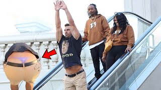 MAN THONG PRANK ON THE ESCALATOR 4 MUST WATCH [upl. by Anaujd]