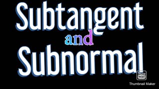 Subtangent and subnormal in hindi 19 [upl. by Enier366]